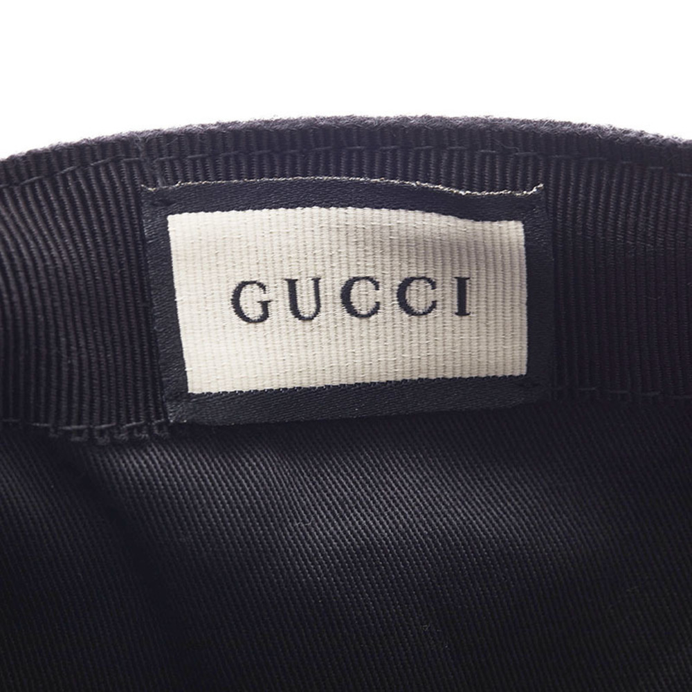 Gucci Interlocking G Sherry Line Cap 353505 Black Wool Cotton Nylon Ladies GUCCI - Picture 4 of 6